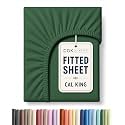 Cal King Fitted Sheet - Single Fitted Sheet Only - Cooling - Emerald Green
