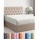 Cal King Fitted Sheet - Single Fitted Sheet Only - Cooling - Beige Stripes