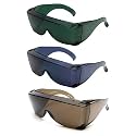 Calabria 3000 Fitover Safety Glasses with Uni-Lens – [Copper/Green/Smoke - 3 Pack] Wrap Around Eye Protection | Anti-Fog Scratch Resistant | Protective Eyewear