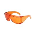 Calabria 3000 Fitover Safety Glasses with Uni-Lens – [Dark Orange Red] Wrap Around Eye Protection | Anti-Fog Scratch Resistant | Protective Eyewear