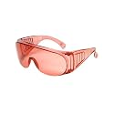Calabria Fit Over Safety Glasses for Men &amp; Women – Polarized Sunglasses That Fit Over Glasses | Light Sensitivity Glasses | Wrap Around Fl-41 Pink Lens Anti-Fog Scratch
