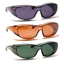 Calabria Unisex Fitover Safety Glasses with Tinted Lenses | Fit Over Eyeglasses | Blue Light &amp; UV Protection Glasses