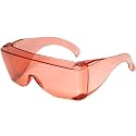Calabria 3000 FL41 Pink Fitover Safety Glasses Wear Over Prescription Glasses, Migraine Glasses FL-41 Light Sensitivity Glasses Women Men Indoor Outdoor Blue Light Blocker Over Glasses Eye Protection