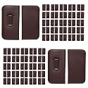 Calabria Medium Soft Slim Slip-in Eyeglass Case Brown w/Plastic Clip Faux Leather Mens Womens Glasses Pouch Sunglass Holder - 100PACK