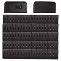 Calabria Medium Soft Slim Slip-in Eyeglass Case Black w/Plastic Clip Faux Leather Mens Womens Glasses Pouch Sunglass Holder - 100PACK