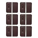 Calabria Medium Soft Slim Slip-in Eyeglass Case Brown w/Plastic Clip Faux Leather Mens Womens Glasses Pouch Sunglass Holder - 12PACK