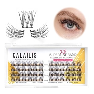 calailis individual lashes diy eyelash extensions super thin glue-based band natural look reusable 10121416 mmlasting for 48 hours individual diy eyelashes601mix-c