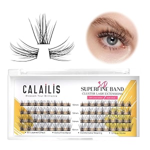 calailis individual lashes diy eyelash extensions super thin glue-based band natural look reusable 10121416 mmlasting for 48 hours individual diy eyelashes511mix-b