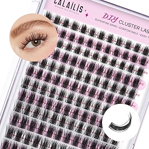 calailis individual lashes diy eyelash extensions 144pcs d curl cluster lashes super thin glue-based band natural look reusable lasting for 48 hours individual diy eyelasheshd19-dh