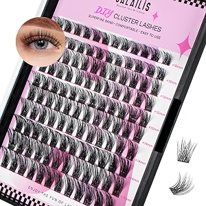 calailis individual lashes diy eyelash extensions 120pcs c curl cluster lashes super thin glue-based band natural look reusable lasting for 48 hours individual diy eyelashes703mixhd