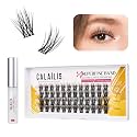 CALAILIS Individual Lashes, DIY Eyelash Extensions, Super Thin Glue-based Band, Natural Look Reusable,11/13/13/15mm, Lasting for 48 Hours Individual DIY Eyelashes(01YS)