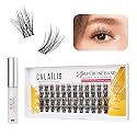 CALAILIS Individual Lashes, DIY Eyelash Extensions, Super Thin Glue-based Band, Natural Look Reusable,11/13/13/15mm, Lasting for 48 Hours Individual DIY Eyelashes(LR01)