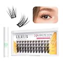 CALAILIS Individual Lashes, DIY Eyelash Extensions, Super Thin Glue-based Band, Natural Look Reusable, 10/12/14/16 mm,Lasting for 48 Hours Individual DIY Eyelashes(JHD11-B)
