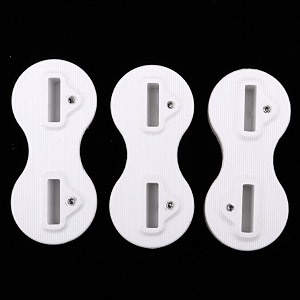calandis 3pcs plastic fusion fins plug surfboard tri fins base white 2x91x0deg