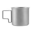 CALANDIS™ Camping Cup with Foldable Handle Titanium Cup for Backpacking Tour Picnic | Camping Cookware | Camping Cooking Supplies | Camping & Hiking | Outdoor Sports | Sporting Goods