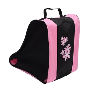 calandis kids roller skate carry bag - pink large 3-layer compartment oxford cloth adjustable strap