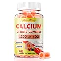 Calcium 1200 mg with Vitamin D3 K2 Gummies,High Absorption for Women and Men with B6, B12, Zinc, Sugar-Free Calcium Supplements Citrate Gummies for Bone, Immune Support (60 Count(Pack of 1))