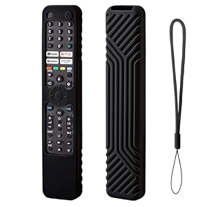 heavy duty armor silicone remote cover case pouch compatible for rmf-tx520p remote case for sony smart tv voice remote with remote loop remote not included b-black