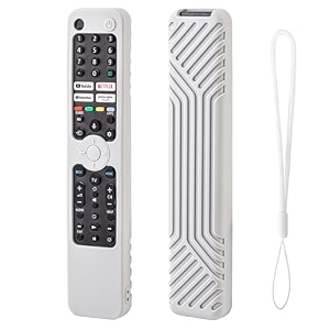 heavy duty armor silicone cover case pouch compatible with rmf-tx520p for sony smart tv voice remote with loop b-grey