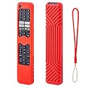 Heavy Duty Armor Silicone Cover Case Pouch Compatible for RMF-TX520P Sony Smart TV Voice Remote With Loop [Remote NOT Included] (B-Red)