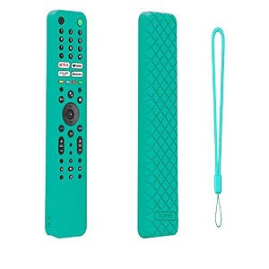 silicone cover case pouch compatible with rmf-tx520p sony smart tv voice remote with loop remote not included blue