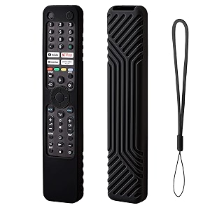 heavy duty armor silicone remote cover case pouch compatible for rmf-tx520p remote case for sony smart tv voice remote with remote loop remote not included b-black