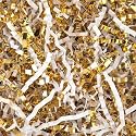 Caleihd 1/2 LB Crinkle Cut Paper Shredded Filler Paper for Gift Baskets Gift Box Confetti Paper Shreds Decoration Stuffing for Birthday, Weddings, Anniversaries, Christmas Wrapping White&amp;Gold