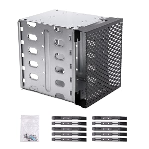 calidaka rwu0 hard drive cage sata 52534 to 5x 35 rack pc supplies with fan space stainless steel for computer sas
