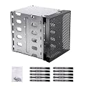 CALIDAKA Rwu0 Hard Drive Cage Sata 5.25" To 5X 3.5 Rack Pc Supplies With Fan Space Stainless Steel For Computer Sas