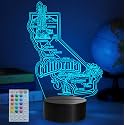 California Souvenirs and Gifts, California Night Light, 3D Illusion Lamp with 16 Colors Changing, Remote Control with Timer, California Room Decor for Holiday Birthday Christmas
