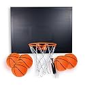 CALIKIWIPROS Mini Basketball Hoop Set Pro League Decorative Solid Wood Wall Mount, Includes 9’ Hoop &amp; 5 mini Basketballs, Classic Look with Colors Matching Some pro Teams.