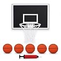 CALIKIWIPROS Mini Basketball Hoop Set Pro League Decorative Solid Wood Wall Mount, Includes 9’ Hoop &amp; 5 mini Basketballs, Classic Look with Colors Matching Some pro Teams.