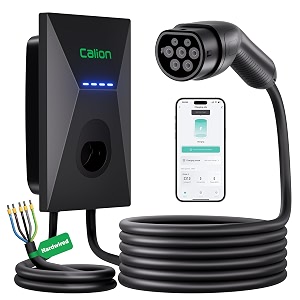 calion 22kw ev charger for electric cars 32a 3-phase 380v type 2 5m tpu cable ip65 waterproof  smart fast charging station with wifi bluetooth app control led indicator amp 5-year warranty