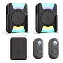CallToU Hearing Impaired Doorbell 1000FT Wireless Battery Operated Door Bell With Vibrating Flashing Light Avoid Scare Others for Deaf at Home Office 2 Call Buttons 2 Portable Receivers