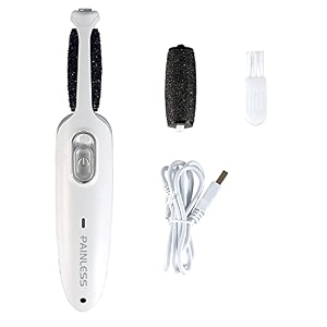 callus remover with two heads rechargeable cordless foot file easy grip adjustable power pedi feet care for dead hard skin cracked heels