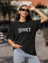 Calm Down Typography Women Round Neck Black