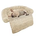 Calming Dog Bed Fluffy Plush Dog Mat for Furniture Protector with Removable Washable Cover for Large Medium Small Dogs and Cats (Small(35x31x5),Beige)