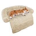 Calming Dog Bed Fluffy Plush Dog Mat for Furniture Protector with Removable Washable Cover for Large Medium Small Dogs and Cats (Medium, Beige)