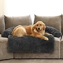 Calming Dog Bed Fluffy Plush Dog Mat for Furniture Protector with Removable Washable Cover for Large Medium Small Dogs and Cats (Extra Large(53x39.3x6), Dark Grey)