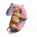 Calming Dog Pillow, Glow in The Dark, Soft Question Mark Shape for Dogs, Kids, Adults - Washable, Cozy Body Pillow Bed Gift (L Pink)