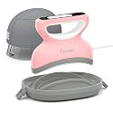 Calogy Hat Press Heat Machine for Caps, Mini Portable Hat Heat Press with Timer, Max 410℉,Precision Temp Control ±5℉, Fast & Evenly Heating Curved Plate 2.76 * 6.3in for 6 1/2-8 hat，21-26 Girth（Pink）