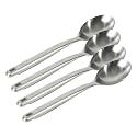 Calphalon Prime Kitchen-Spoon, Stainless Steel Cooking Spoon, Heavy-Gauge Heat-Resistant Kitchen Utensil for Stirring &amp; Serving, Weighted Handle for Balance &amp; Control, Cooking Spoon (Pack of 4)
