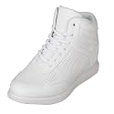 CALTO Men's Invisible Height Increasing Elevator Shoes - White Leather Lace-up High-top Fashion Sneakers - 3.8 Inches Taller - H71904 - Size 11 D(M) US