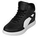 CALTO Men's Invisible Height Increasing Elevator Shoes - Black Leather Lace-up High-top Fashion Sneakers - 3.8 Inches Taller - H71901 - Size 10 D(M) US