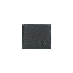 Calvin Klein Solid black leather bi fold
