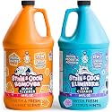 Calyptus Pet Stain and Odor Remover | Orange and Enzyme Cleaner Duo Solution for Pets | 128oz (64oz x 2 Bottles) | Carpet Cleaner and Odor Eliminator for Cat Urine, Dog Pee, and Poop | Pro Strength
