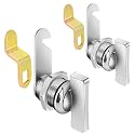 Cam Lock Thumb Operated Cabinet Locks, 7/8" Cylinder Fits on 9/16'' Max Panel Thickness Non-Locking Compartment Lock for RV Storage, Camper, Vehicles, Files Drawers (7/8 Inch 2Pcs)