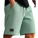 Cambkatl Loose Waffle Lounge Shorts for Men Elastic Waist Casual Summer Stretch Workout Running Shorts with Pockets