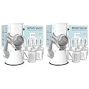 Cambom Rotary Cheese Grater Hand Crank Cheese Shredder for Fresh Cheese, Vegetable, Nuts,Non-slip Suction Base, Five Blades, White (Pack of 2)