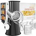 Cambom Rotary Cheese Grater Hand Crank Cheese Shredder, Black